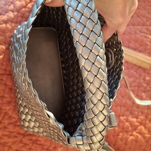 Silver Woven Handbag